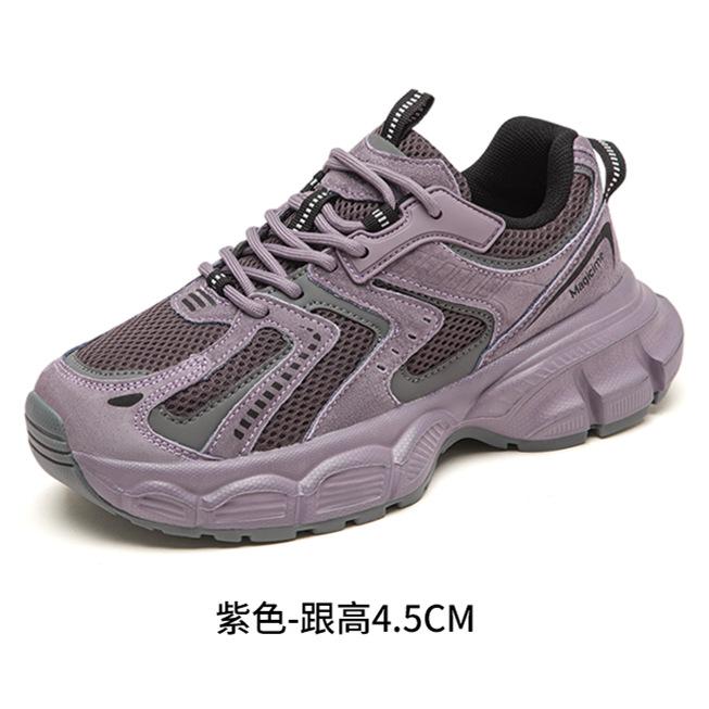 Sports Dad Shoes Girl 2025 Spring and Summer New Versatile Student Korean Version Thick-soled Height Increase, Light Breathable Mesh Running