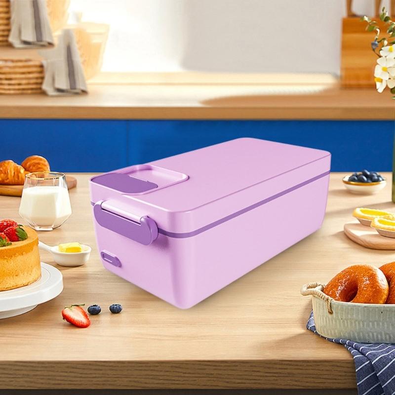 Portable Electric Lunch Box 1L Capacity Thermal Food Warmers Lunch Heating Box For Work School Camping And Home Use