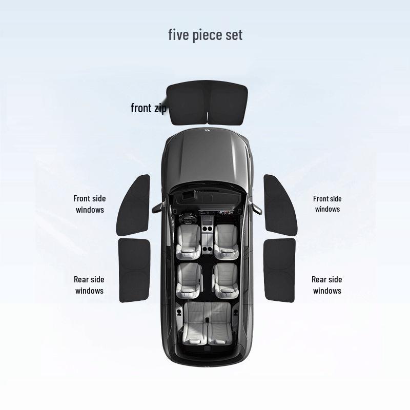 Compatible with Ideal L6-L9, MEGA, I6, I8 Car Window Sunshade: Heat Insulation & Privacy Curtain