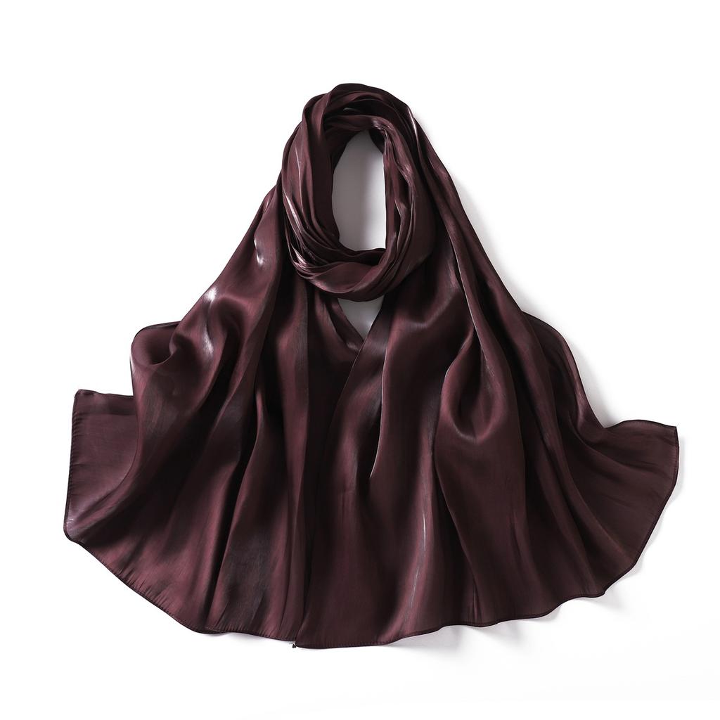 Neuer Sommer Glänzender Satin Damen Schal Mädchen Einfarbig Sonnenschutz Schals Weicher Foulard Schal Lässige Herbst Damen Wickelschals