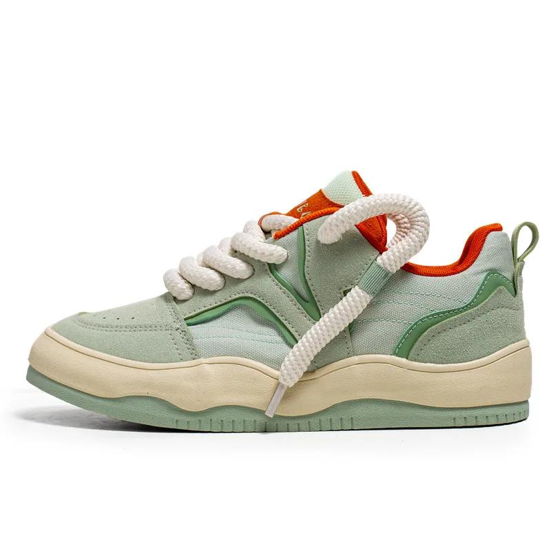 

Fashion SYTK Sneakers Men Casual Shoes Leather Vulcanized Fashion Outdoor Man Sports Shoes Walking Male Sneakers Chaussure Hommes 44 зелёный