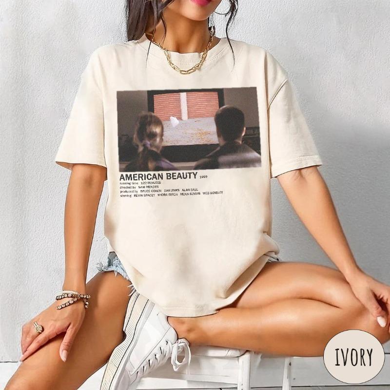American Beauty Iconic Scene Shirt 90s Cult Movie Graphic Tee Summer Unisex Loose And Breathable Cotton Tshirt Top