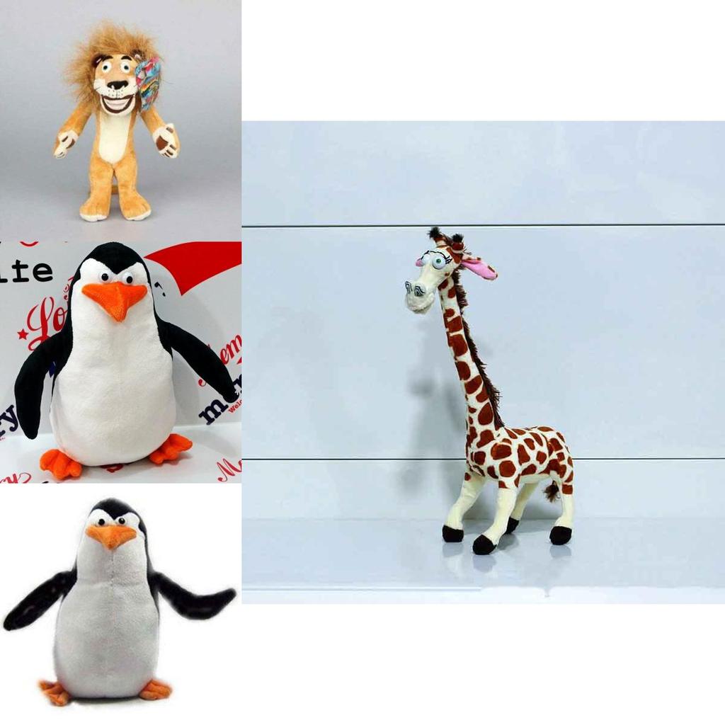 Collezione Adorabile di Peluche dei Personaggi di Madagascar con Re Julien e Amici