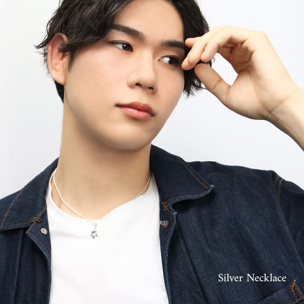 [Shinjuku Gin no Kura] Hexagramme Étoile Hexagramme Argent Sterling 925 Pendentif Top, Étoile de David, Style Juif, Simple