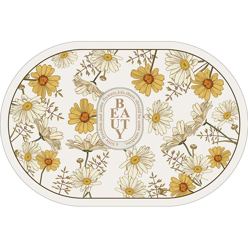 Bathroom Floor Mat Absorbent Quick-Drying Diatom Mud Non-Slip Shower Room Toilet Floor Mat Easy To Care Bathroom Toilet Mat