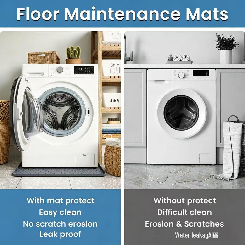 32"x30" Silicone Anti-Vibration Washing Machine Mat for Floor Protection