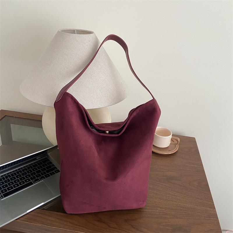 

Матерь-Дитя Замшевая Сумка-Тоут - Женская Модная Сумка-Ведро Большой Вместимости красный