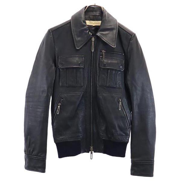 GalaabenD Cowhide Leather Jacket M Black Series Genuine Leather Men's Used