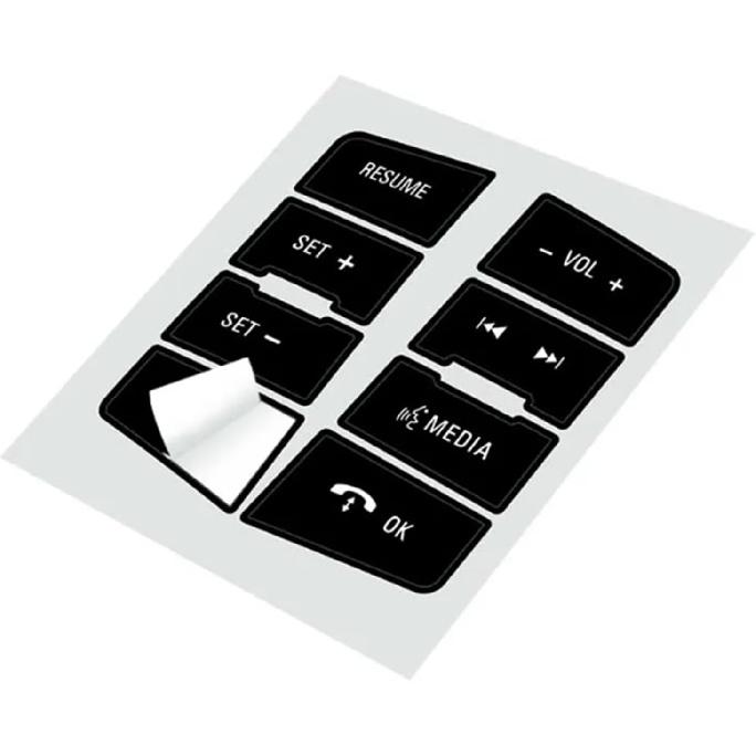Generic Car Steering Wheel Button Caps Repair Decals Stickers Black for Ford Focus 2008 2009 2010 Automotive Interior Decor, US-001