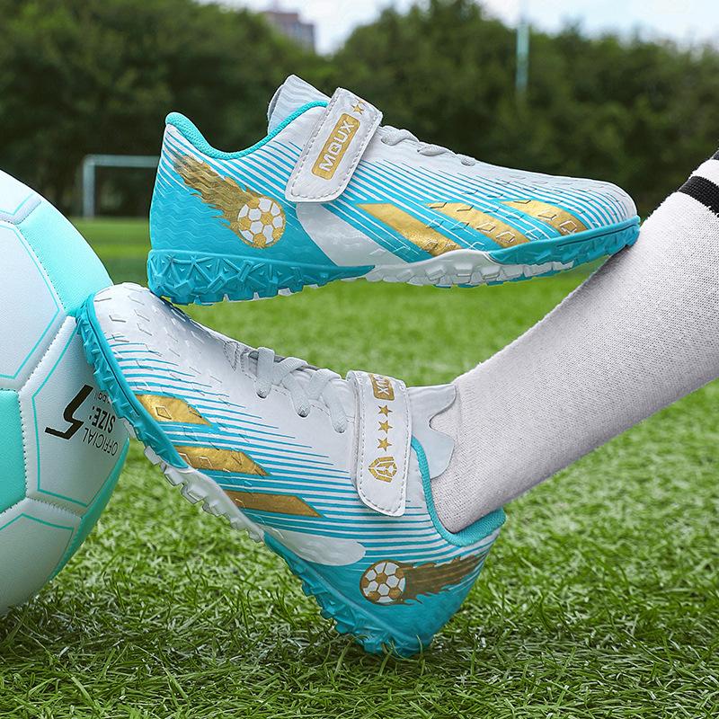 Boys' shoes autumn new girls' children's leather football shoes medium older boys and girls Velcro non-slip sneakers