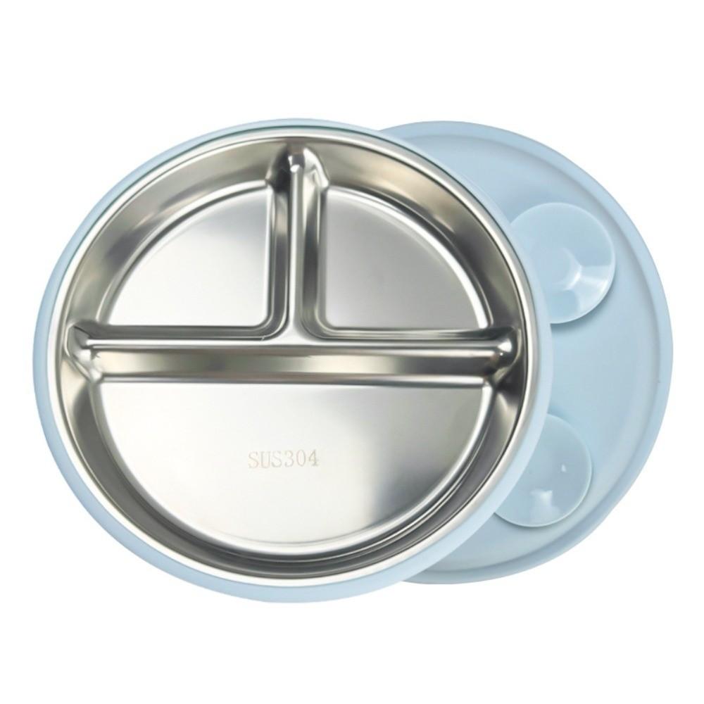 Silicone Shell Suction Cup Kids Plates 304 Stainless Steel Kids Feeding Bowls  For Toddlers