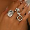 Wind women's ring, geometric irregular design, niche high-end sense, open index finger ring, versatile