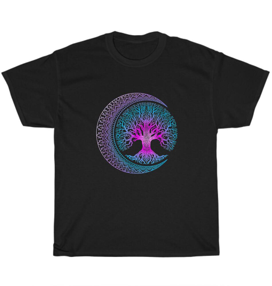 

Life Tree Cresent Moon Phases Mandala Yoga Mindfulness Spiritual T-Shirt Unisex 3XL