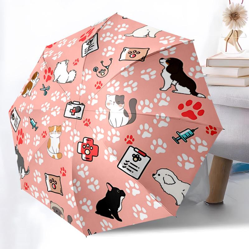 1pc Pet Vet Automatic Open/Close Umbrella Compact Folding Umbrella, All-Season Portable Umbrella for Women/Men F1124115