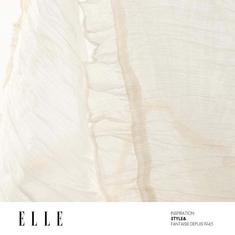 ELLE French Textured Pleated Midi Skirt