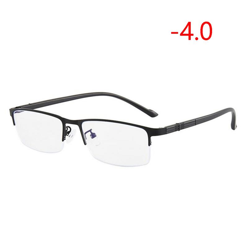 

Blue Light Blocking Square Myopia Glasses 0 to -4 0 Prescription Half Frame for Myopes