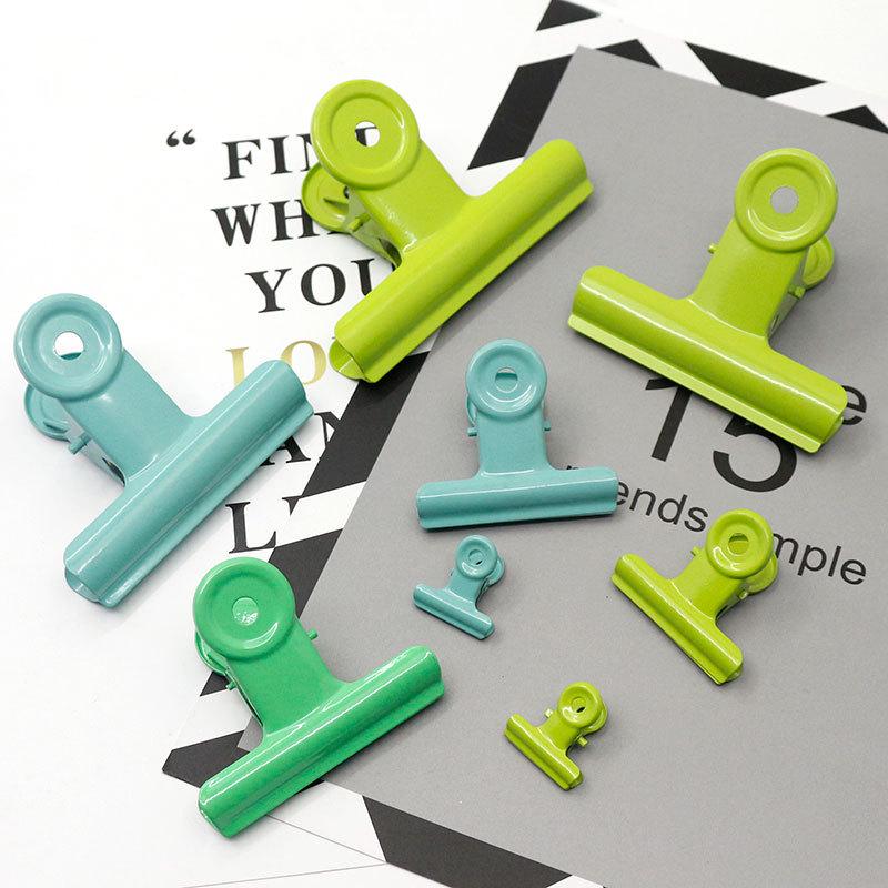 Apple Green Metal Folder Clip 22-90mm - Round Iron Diary & Ticket Holder
