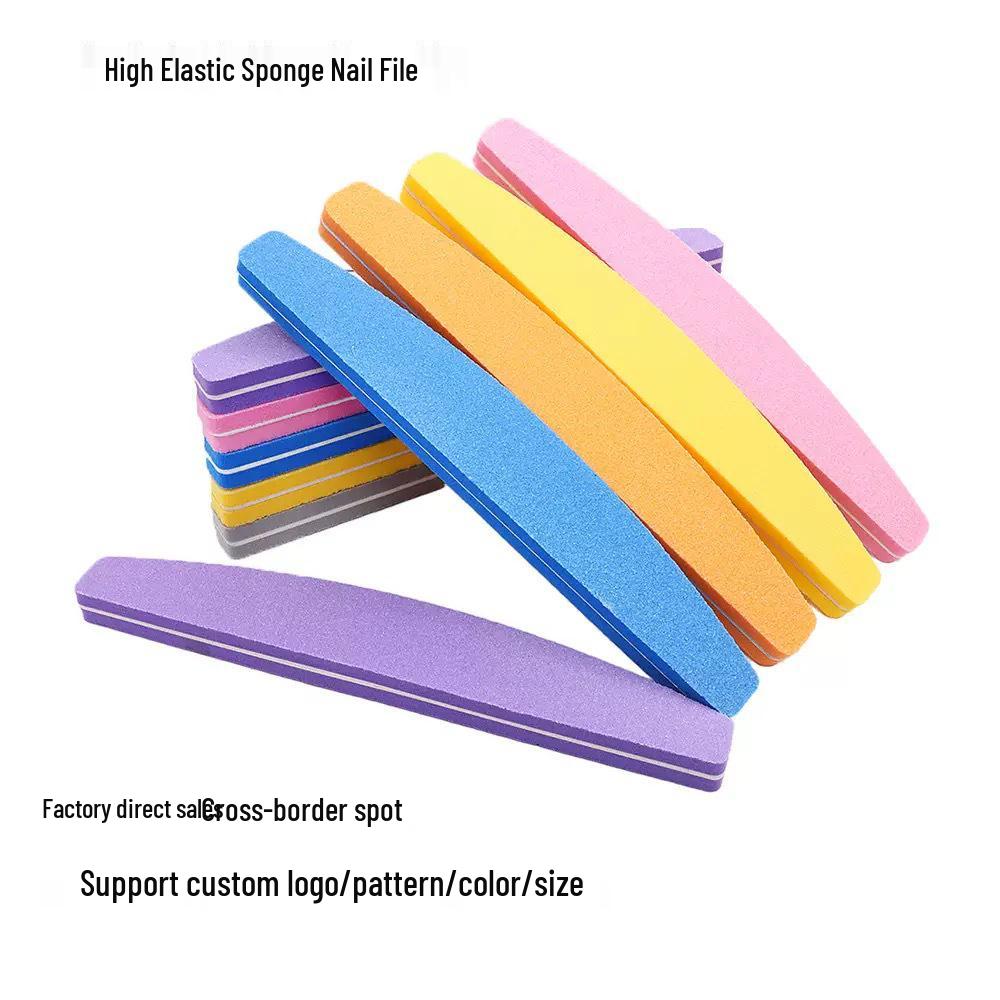 Nail File: Thin, Double-Sided Rhomboid Design in Grey and White for Buffing and Shaping