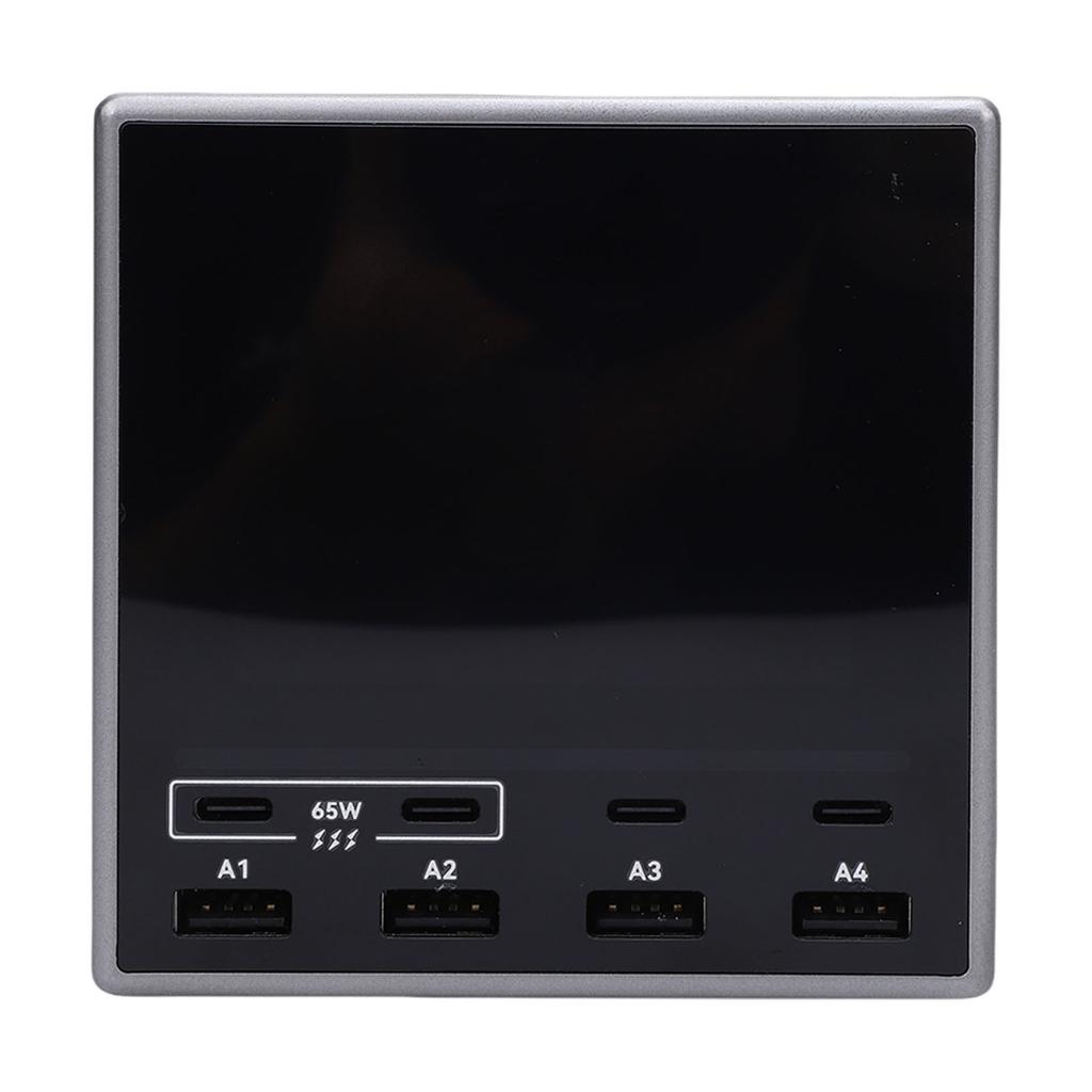 80W USB A Charging Station 4 Port USB C PD Fast Charging Station Color Digital Display Support PD3.1 PD3.0 QC3.0 for Laptops