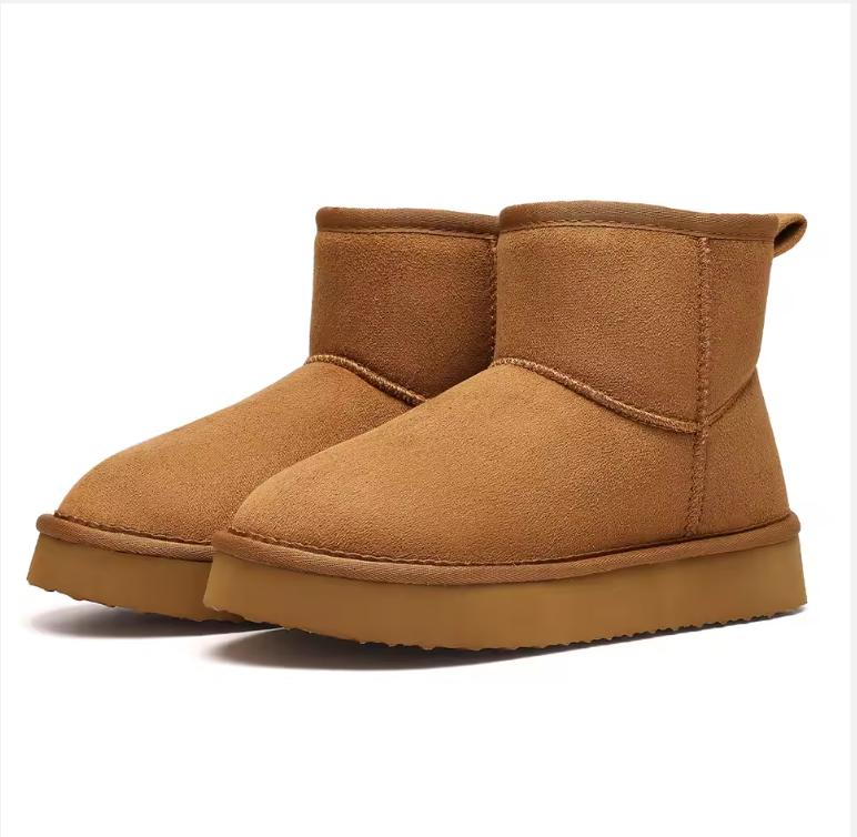 Eyriphy Schneestiefel für Damen Wildleder Winter Warme Stiefel Wasserdicht Damen Schneestiefel Memory Foam Knöchelboot Trendige Schuhe für Damen