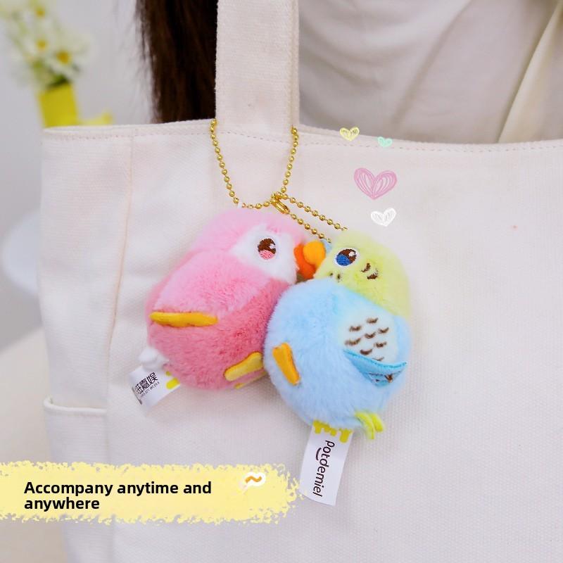 Budgie Simulated Love Parrot Plush Doll Bag Pendant With Attraction Magnetic