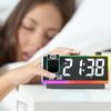 Large Screen Digital Alarm Clock Colorful LED Projection Desk Clock  Bedside Table