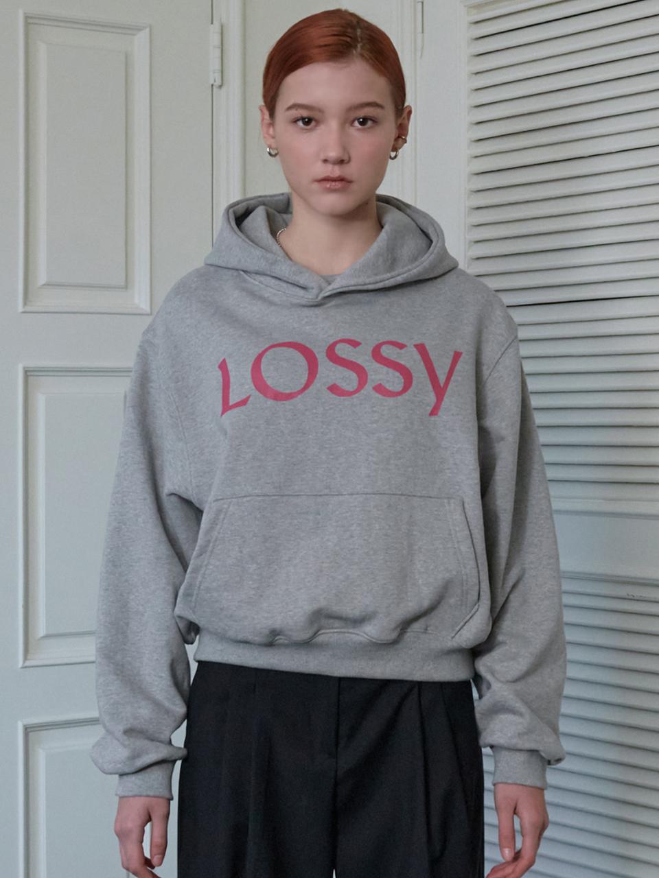Rosiro Lossy Signature Printing Hoodie Gray Free