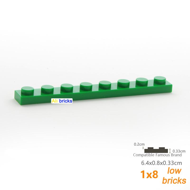 Non-Toxic 120Pcs Bulk Building Blocks Thin Figures Bricks 1X8 Dots 12Color Educational Creative Size Compatible With 3460 Toy For Children