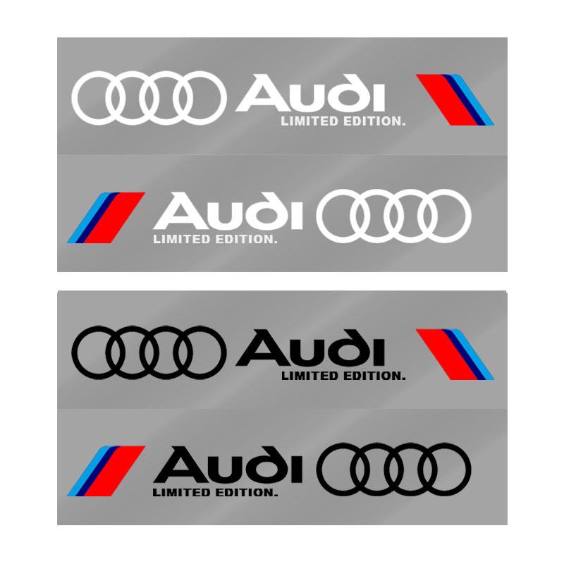 2Pcs Car Body Decoration Stickers Door Personalized Sporty Stickers For Audi A3 A4 B8 8P 8V A6 C7 A5 Q5 B7 B6 B9 QUTTRO RS Q3 Q7 S3 S4 S5 S6 S8