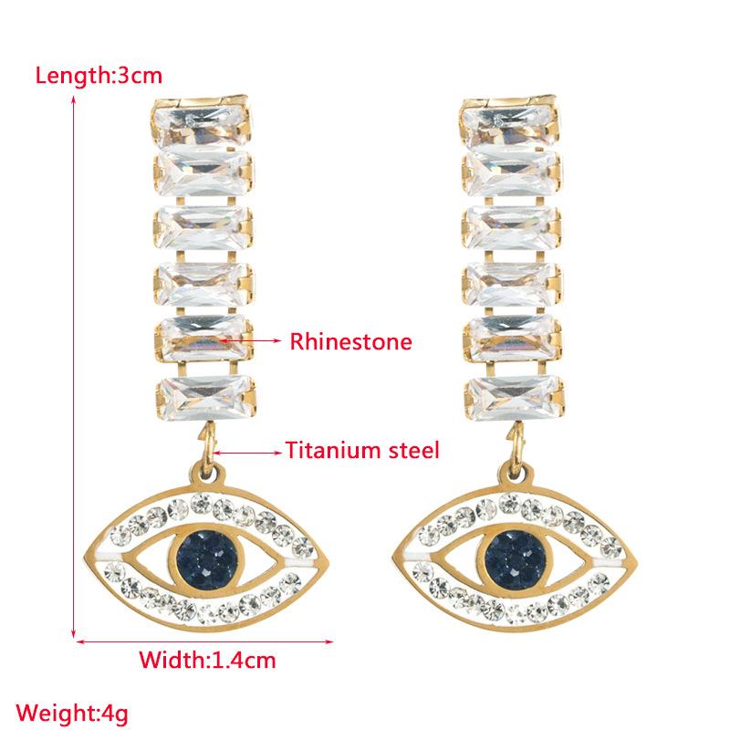 Women's Earrings Temperament Long Tassel Full Crystal Simple Versatile Exaggerate Premium Small Drop Earrings