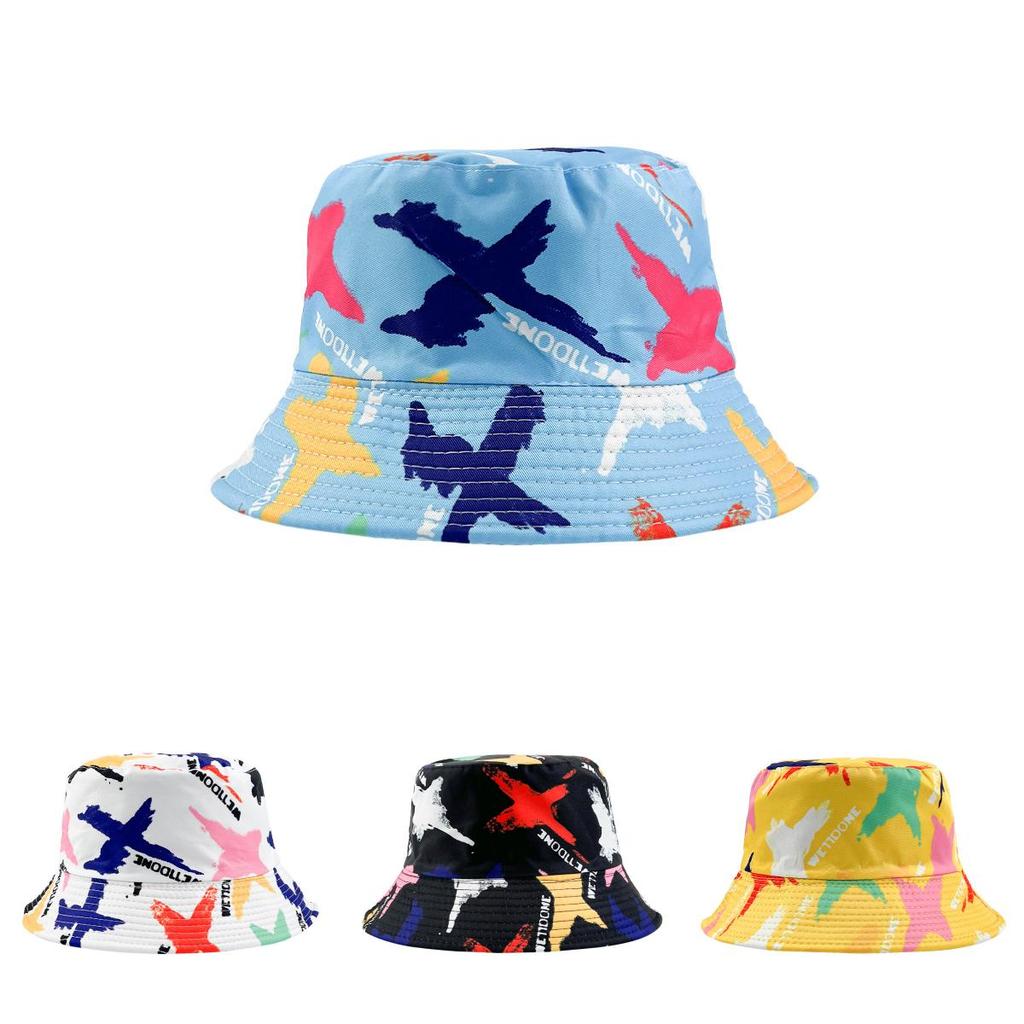 Korean Hip Hop Double-sided Bucket Hat With Custom Print For Fashion-forward Summer