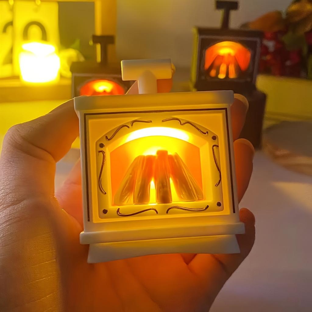 LED Retro Fireplace Candle Light Simulation Flame Decorative Lamp, Halloween, Christmas Gifts Night Light Atmosphere Light