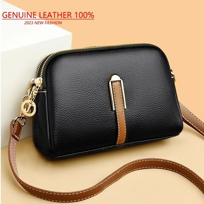 100 % echtes Leder Umhängetasche Damen Handtasche Designer Rindsleder Flap Bag Luxus Damen Messenger Bags Umhängetaschen für Frauen