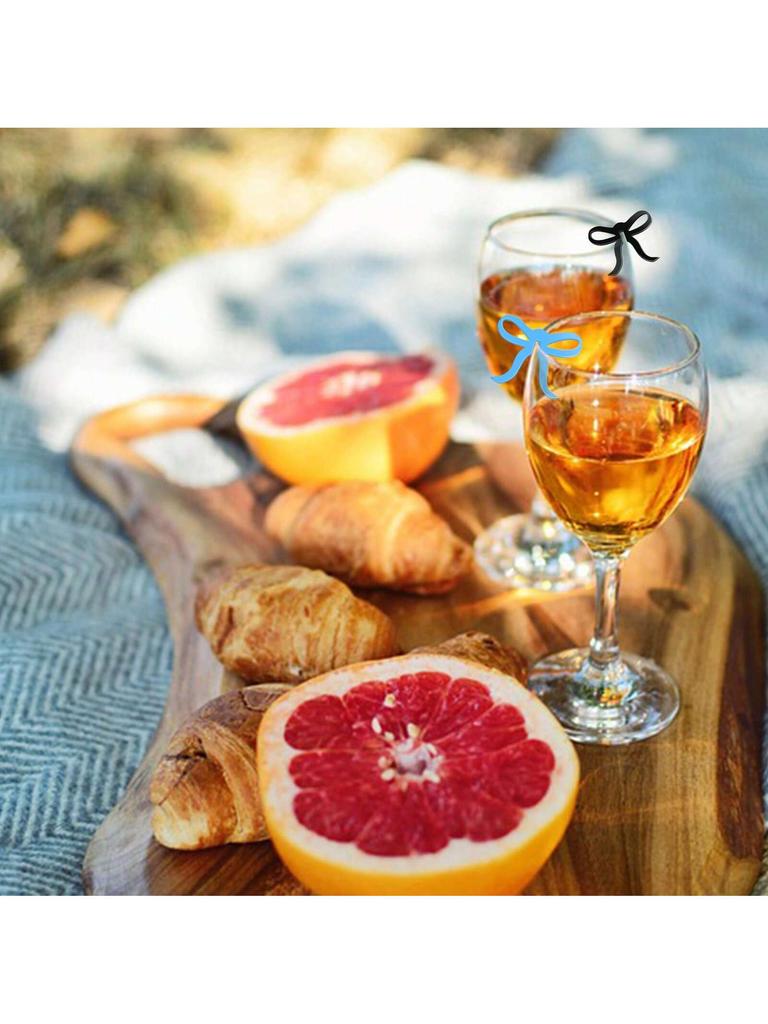 10/20pcs Acrylic Bow Tag,Wine Charm,Champagne Charms, Acrylic Bows,Party Drink Tag, Bridal Shower Favors