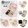 Portable Design Portable Jewelry Box Button Leather Leather Storage Box  Earrings Storage