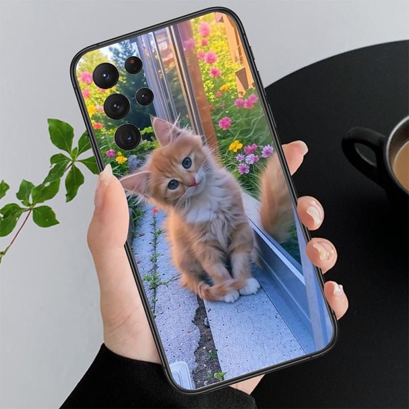 Phone Case For Samsung A17 A55 A16 A56 A35 A15 A53 A54 A33 A34 A25 A05S A52 A52S A07 A26 A06 Flower Cats