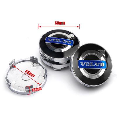 4 piezas 56/60 mm Tapas Centrales de Rueda de Coche Tapas de Cubo Emblema de Reemplazo Accesorios Para Rdesign T6 AWD C30 C70 S60 S80 V40 V50 T6