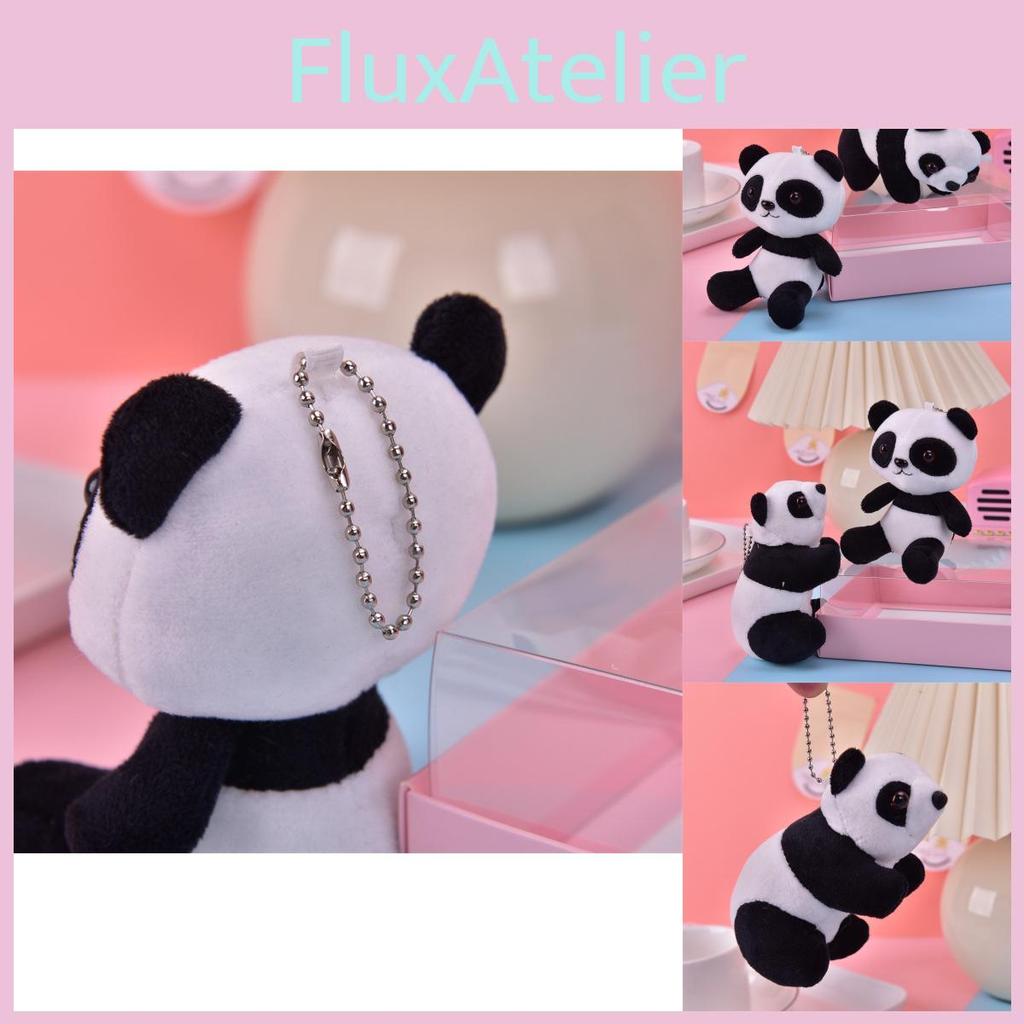 Cute Miniature Panda Stuffed Doll Keychain With Pp Cotton Filling For Children