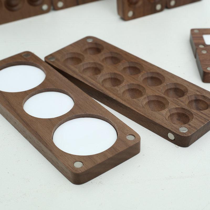 Tragbare hölzerne handgefertigte Aquarell-Farbbox, leere magnetische Saugbox, Palette, Künstler, Reise, Skizze, Malerei, Kunstbedarf