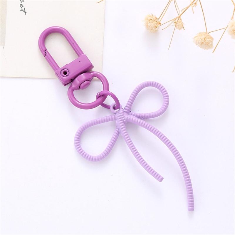 Fashion Bowknot Keyholders Lovely Bows Keychain Metal Keyrings Creative Bag Charm Handbag Charm for Women Girls