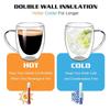 Double Wall Glass Coffee Mugs Milk Mug with Handle Cappuccino Latte Hot Drink Classic Coffee Glass Set Heat Cold Resistant Glass