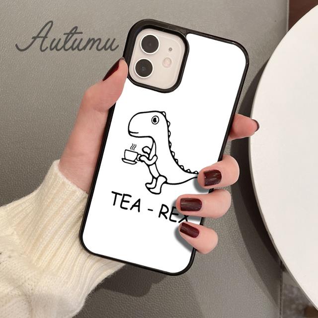 Cute Dinosaur Tea RePhone Case For iPhone 17 Air 15 16 16e Pro Max 11 12 13 14 Plus Cover coque Fundas Shell