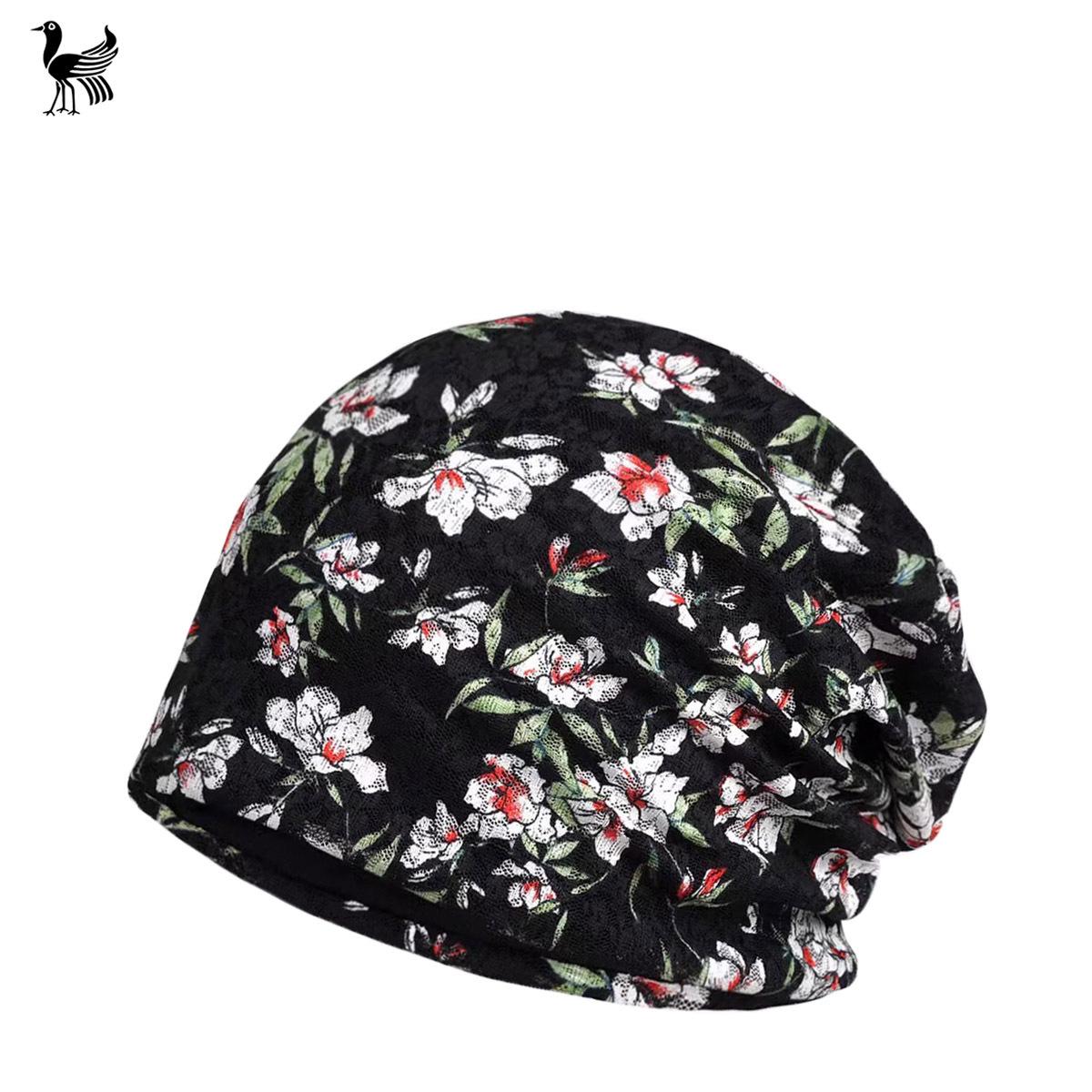 

Тонкий четырехсезонный двухслойный жаккардовый кружевной ажурный дышащий анти-женский ночной колпак послеродовая шапочка Flexible/capped чёрный