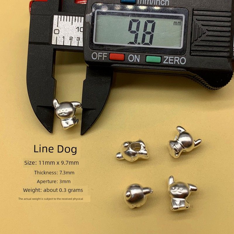 

Pure Silver 999 Pine Bear Aojiao Cat Bracelet Accessories DIY Jewelry Couple Men and Women Tag 3D Hard Silver Carrying Strap Pendant Ya Ya Line Dog