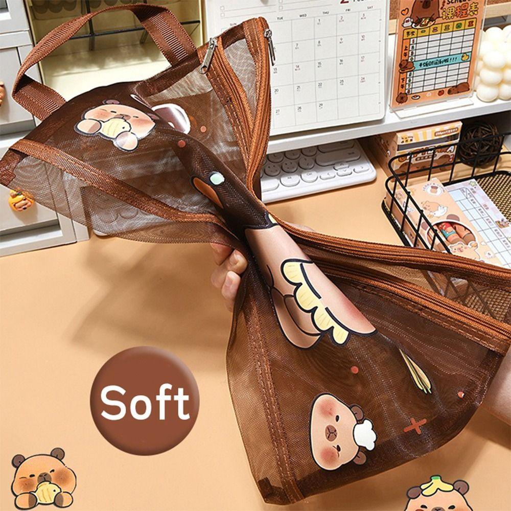 Dark Brown Capybara Bag A4/A5/A6 File Bag Cartoon Pen Bag  Back To School