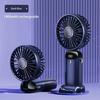 Mini Portable Handheld Fan Foldable Neck Hanging Fans 5 Speed USB Rechargeable Fan with Phone Stand and Display Screen 1800mAh