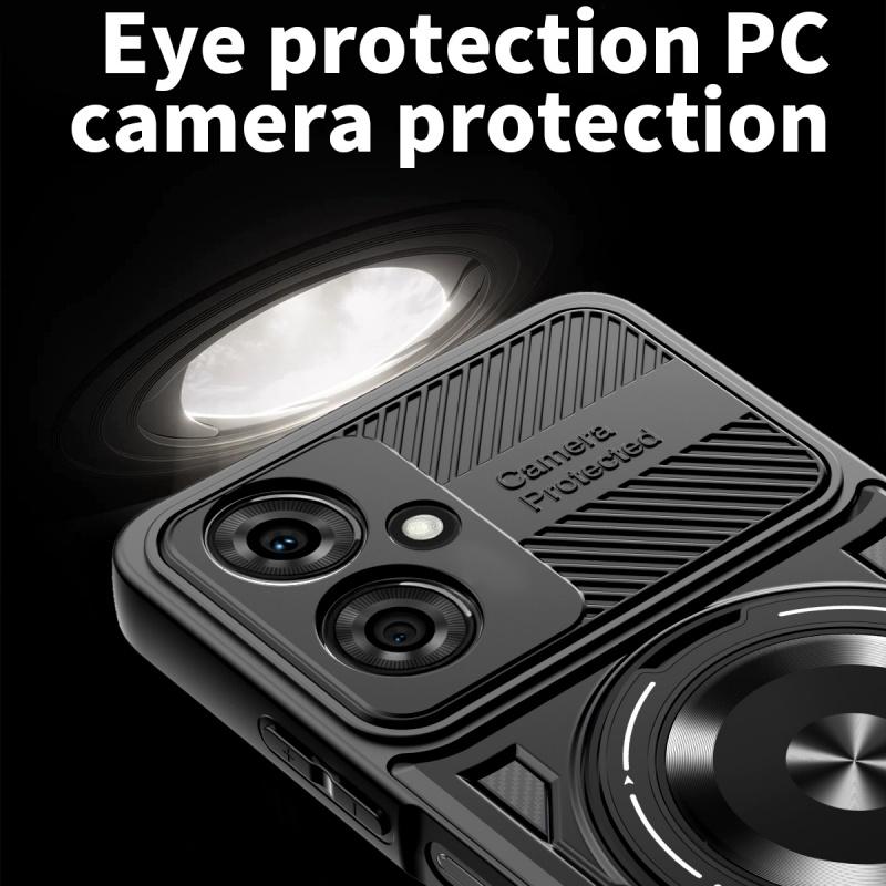Luxus Magsafe Magnetische Kabellose Lade Panzerhülle Für Motorola G54 Militärischer Fingerringhalter Schutzhülle