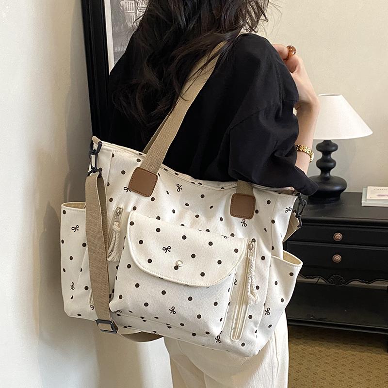 Plátěná taška Tote Bag Dámská Velkokapacitní Taška přes rameno Crossbody Neformální Denní Pracovní Kabelka