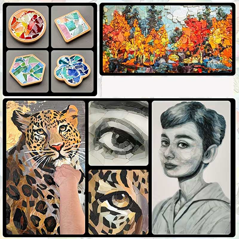 100g/Lot Mosaic Tiles Stained Glass Mosaic DIY Handmade Coaster Mosaic Puzzle Making Art Wall Decoration Supplies Color arte