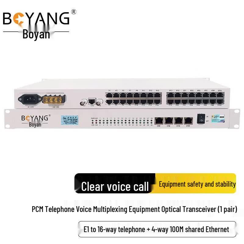 Boyang Rack-Mount E1 PCM Voice & Ethernet Multiplexer